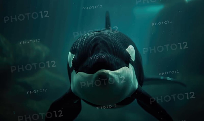 Orca whale swimming in its natural habitat AI generated