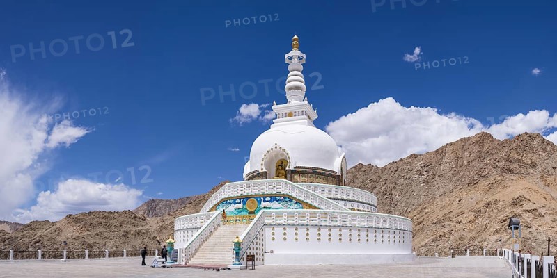 Shanti Stupa in Leh, Ladakh, Jammu and Kashmir, India, Asia