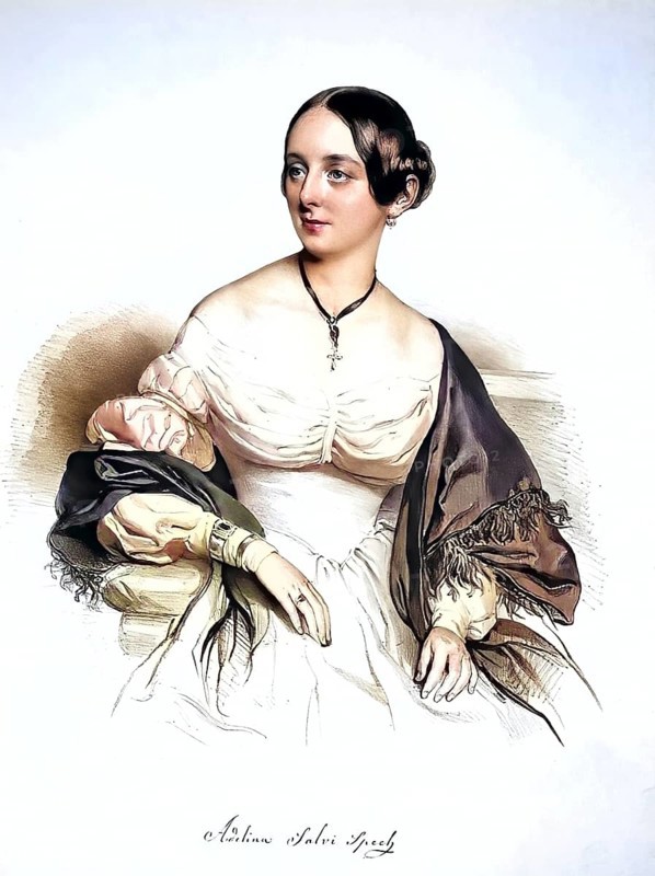 Adelina Spech-Salvi (born 18 August 1811 in Milan, died 12 August 1886 in Bologna) was an Italian opera singer (soprano) ., Historical, digitally restored reproduction from a 19th century original, Record date not stated