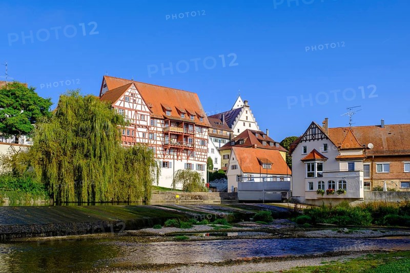 Danube in Riedlingen, Swabian Alb, Upper Danube, Upper Swabia, Swabia, Baden-Wuerttemberg, Germany, Europe