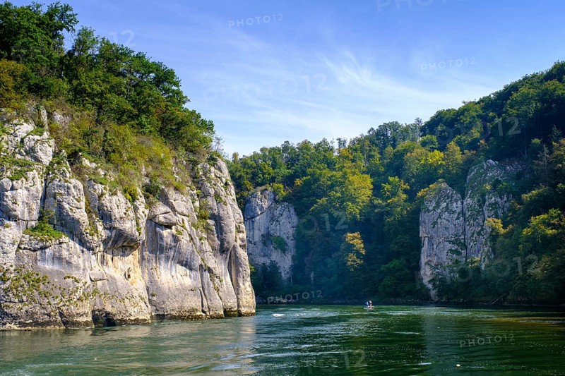 Danube Gorge, Weltenburger Enge, Gorge, Upper Jura, Weltenburg, Kelheim on the Danube, Lower Bavaria. Bavaria, Germany, Europe