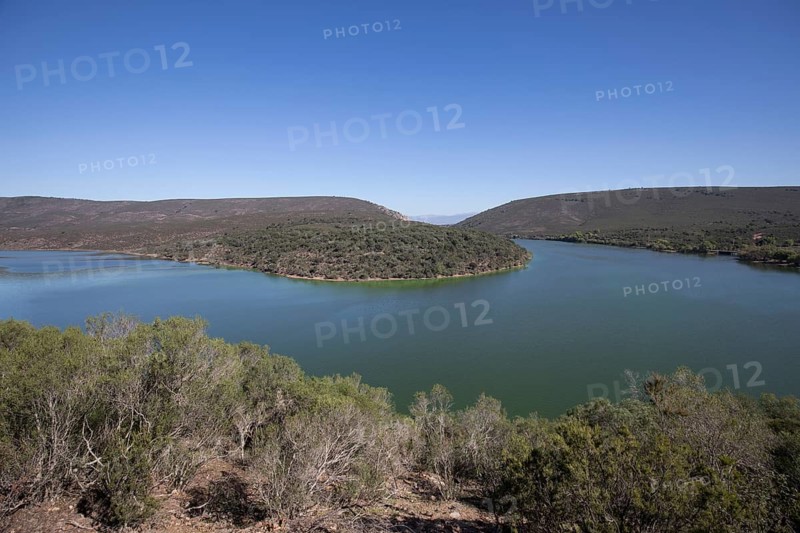 River bend in the Monfraguee National Park, Extremadura, Castilla La Mancha, Spain, Europe