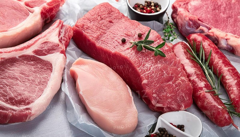 Meat, raw pork, schnitzel and steak, AI generated, AI generated