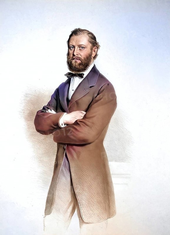 Anton Bergmueller (1822-1870), owner of the Huetteldorf brewery, Historical, digitally restored reproduction from a 19th century original, Record date not stated