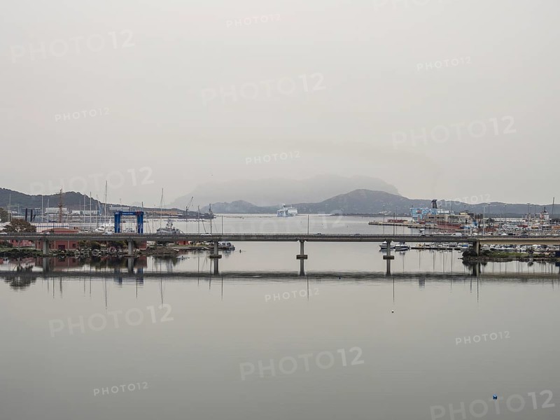 Sahara dust, Olbia harbour, Olbia, Sardinia, Italy, Europe