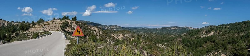 Country road on Rhodes, Dodecanese archipelago, Greek islands, Greece, Europe