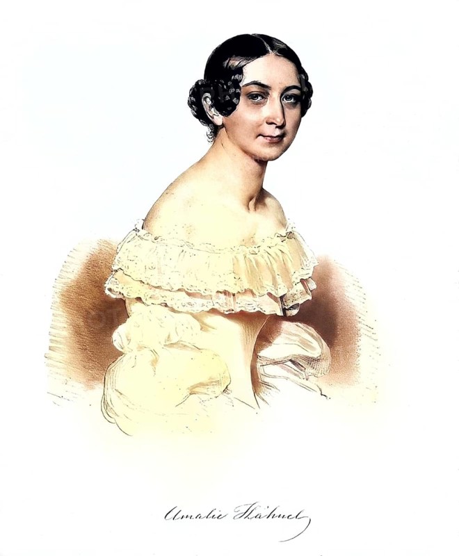 Amalie Haehnel, also Amalie Haehnel, (1807 in Giesshuebel (Boehmen) (A 1) - 2 May 1849 in Vienna) was an Austrian opera singer (alto, mezzo-soprano) and vocal pedagogue, Historic, digitally restored reproduction from a 19th century master, Record date not stated