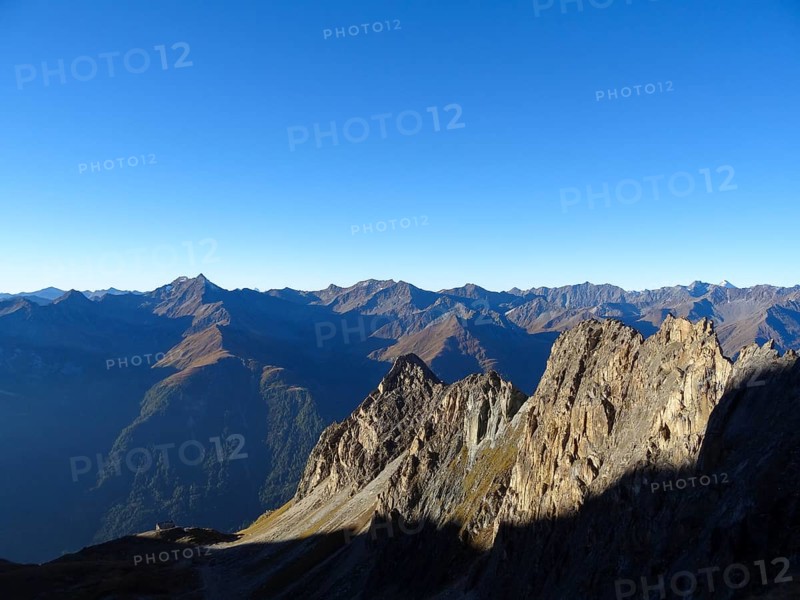 View over the Sajathuette to the Lasoerling, Hohe Tauern National Park, East Tyrol, Austria, Europe