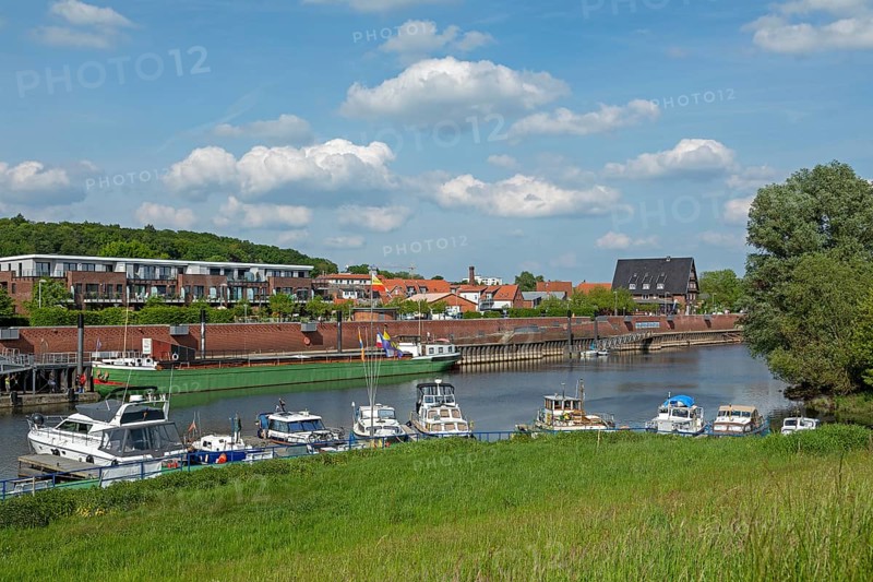 Boats, harbour, Boizenburg, Mecklenburg-Western Pomerania, Germany, Europe