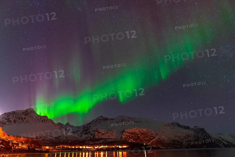 Northern Lights in the Lyngenfjord, Norway, Europe