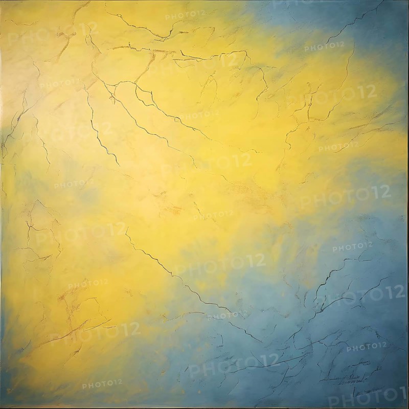 Marble textured yellow and blue chalkboard as illustration background, AI generated