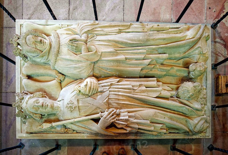 Tomb with the figures of Elector Ruprecht III of the Palatinate and his wife Elisabeth, Heiliggeistkirche, interior view, Old Town of Heidelberg, Baden-Wuerttemberg, Germany, Europe