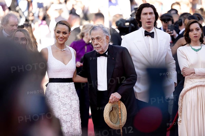 Cannes, France, 16.5.2024: Nathalie Emmanuel, Francis Ford Coppola, Adam Driver and Aubrey Plaza at the premiere of Megalopolis on the red carpet of the Palais des Festivals during the 77th Cannes International Film Festival. The 77th Cannes International Film Festival will take place from 14 to 25 May 2024, Europe