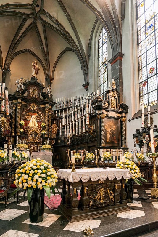 Interior view, candle chapel, place of pilgrimage, Kevelaer, Lower Rhine, North Rhine-Westphalia, Germany, Europe