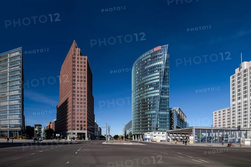 Potsdamer Platz, skyscrapers, Renzo Piano 11, Kollhoff Tower, railway tower, Sony Center, Beisheim Center, Ritz Carlton luxury hotel, railway station, Berlin, Germany, Europe