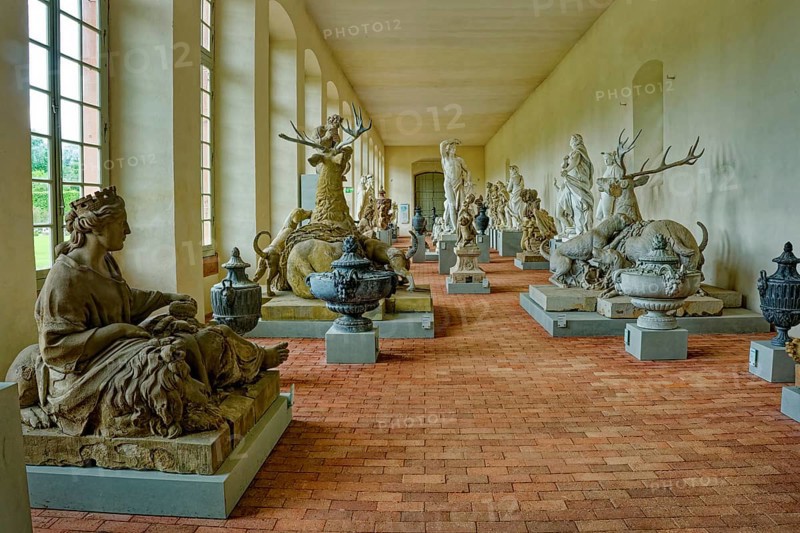 Lapidarium in the Orangery, Schwetzingen Palace and Palace Gardens, Schwetzingen, Baden-Wuerttemberg, Germany, Europe