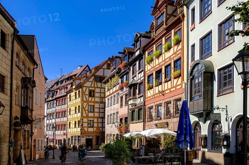 Weissgerbergasse, Old Town, half-timbered houses, Nuremberg, Middle Franconia, Franconia, Bavaria, Germany, Europe