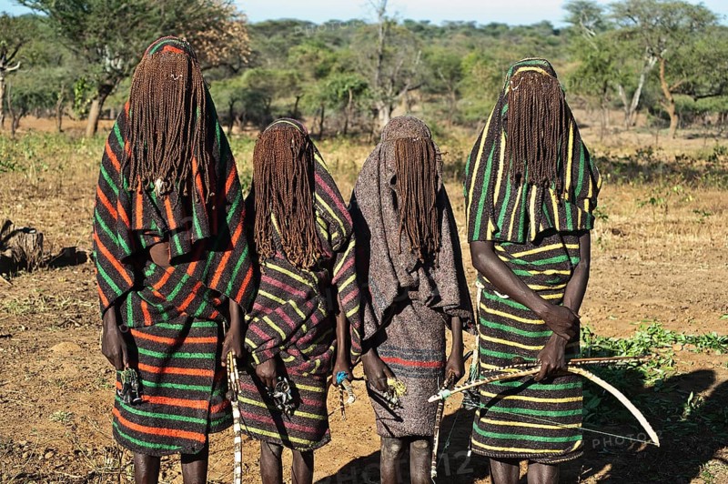 Teenage boys following their initiation rite, tradition of the Pokot tribe, Kenya, Africa