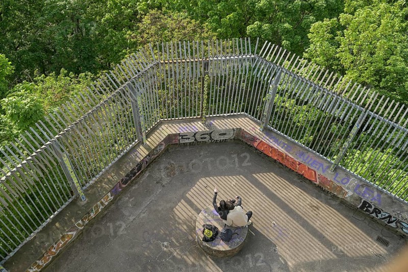 Viewing platform, Flak tower, Volkspark Humboldthain, Gesundbrunnen, Mitte, Berlin, Germany, Europe