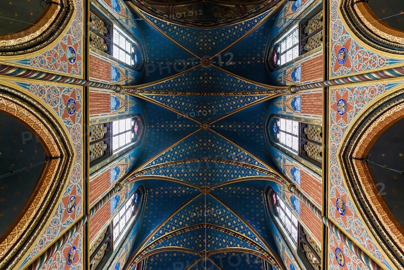 Interior view, Basilica of St Mary, Basilica of St Mary, place of pilgrimage, Kevelaer, Lower Rhine, North Rhine-Westphalia, Germany, Europe