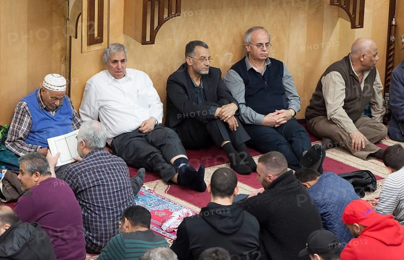 Muslims in Berlin gathered for prayer on 1 May 2015 at the Dar Assalam Mosque, Neukoelln Meeting Centre, NBS, Berlin, Berlin, Germany, Europe
