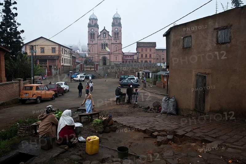 Ambozantany cathedral at Fianarantsoa upper town, Madagascar, Africa