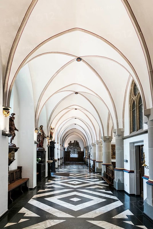 Interior view, Basilica of St Mary, Basilica of St Mary, place of pilgrimage, Kevelaer, Lower Rhine, North Rhine-Westphalia, Germany, Europe