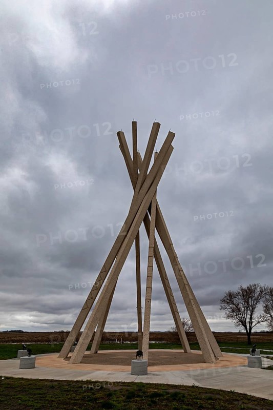 Salem, South Dakota, A concrete tepee sculpture at a rest area on Interstate 90. Designed by Ward Whitwam, the sculpture is one of nine similar artworks at South Dakota rest areas