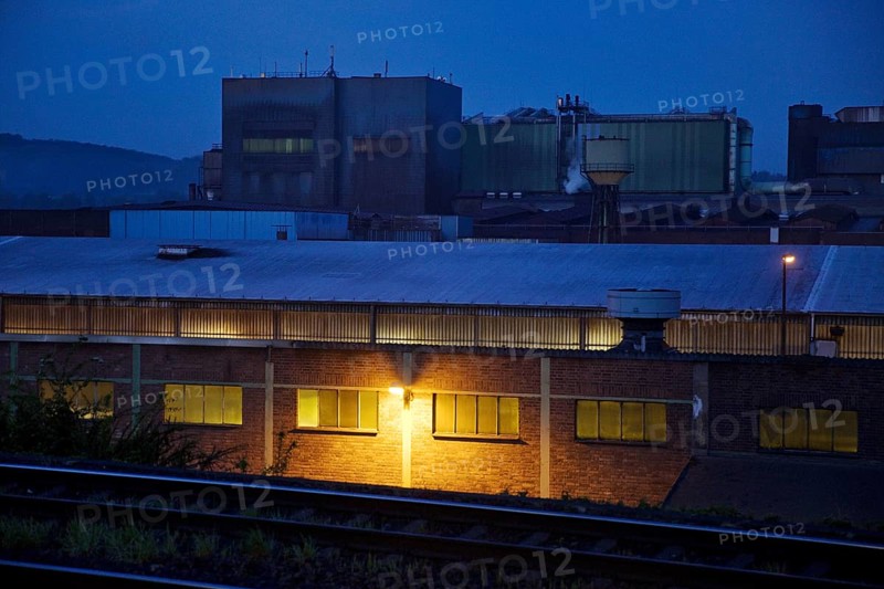 Deutsche Edelstahlwerke in the blue hour, Witten, Ruhr area, North Rhine-Westphalia, Germany, Europe