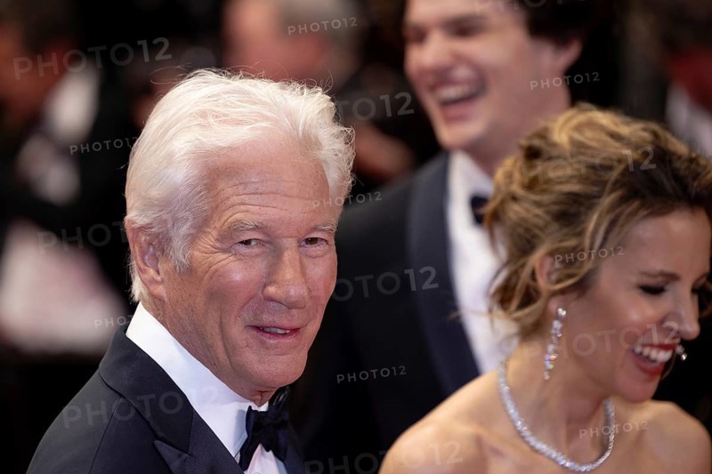 Cannes, France, 17.5.2024: Richard Gere and Alejandra Silva at the premiere of Oh, Canada on the red carpet of the Palais des Festivals during the 77th Cannes International Film Festival. The 77th Cannes International Film Festival will take place from 14 to 25 May 2024, Europe