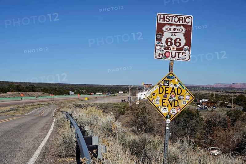 Historic Route 66 road sign, New Mexico