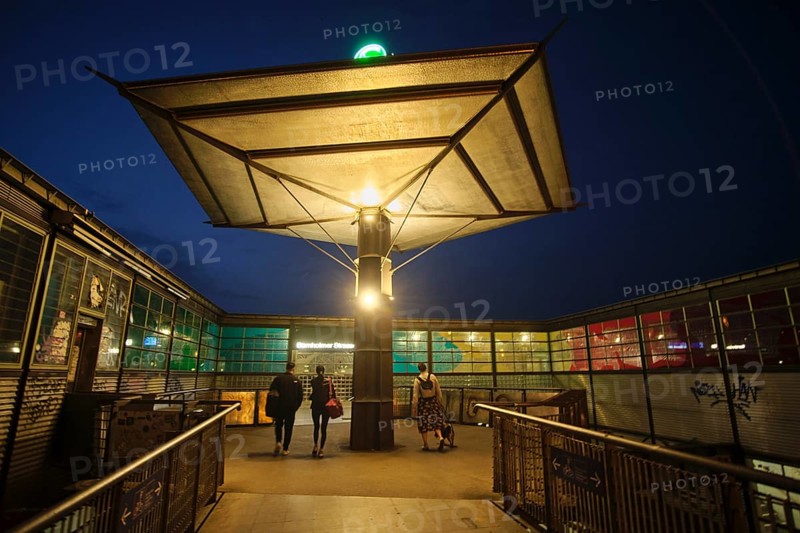 Germany, Berlin, 08.04.2024, Bornholmer Strasse S-Bahn station, entrance, Boesebruecke, Europe