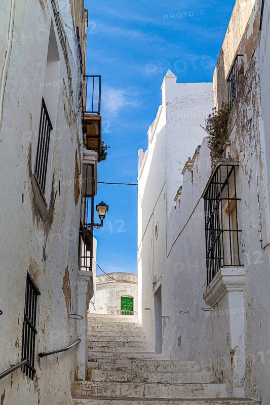 Houses, streets and squares in the white town of Vejer in the mountains, Andalusia, Spain, Vejer de la Frontera, Andalusia, Spain, Europe