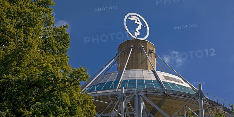 The Hermes logo, emblem of the Hannover Messe, Convention Centre CC, Deutsche Messe AG, Hannover, Lower Saxony, Germany, Europe