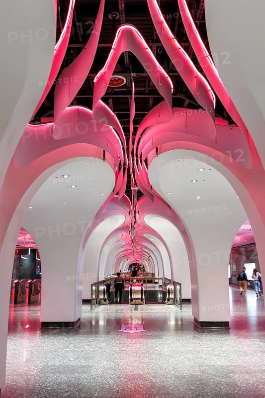 Shanghai Metro modern architecture in public transport underground station Yuyuan Garden in Shanghai, China, Asia