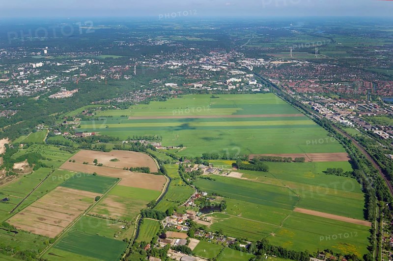 Aerial view, building area, housing construction, Oberbillwerder, Bergedorf, Hamburg, Germany, Europe