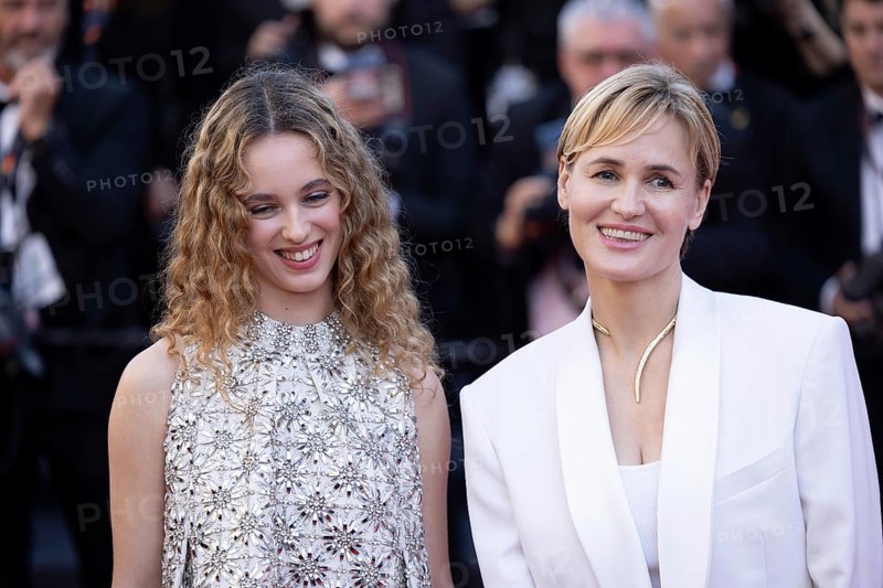 Cannes, France, 17.5.2024: Tess Barthelemy and Judith Godreche at the premiere of Kinds of Kindness on the red carpet of the Palais des Festivals during the 77th Cannes International Film Festival. The 77th Cannes International Film Festival will take place from 14 to 25 May 2024, Europe