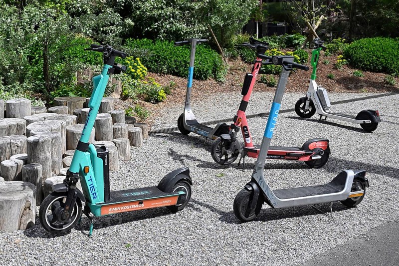 Scooters from Tier, Bird, Voi and Uber