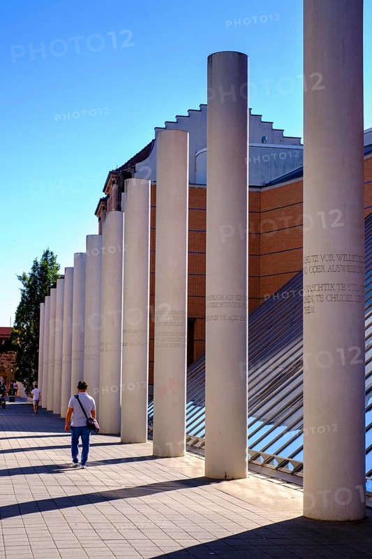 Street of Human Rights, Germanisches National Museum, Nuremberg, Middle Franconia, Franconia, Bavaria, Germany, Europe