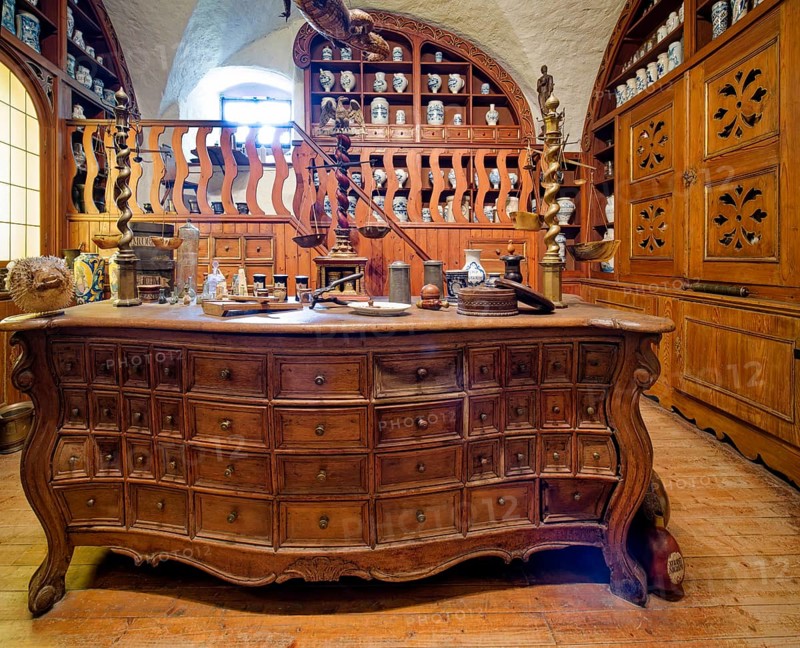German Pharmacy Museum in Heidelberg Castle, Heidelberg, Baden-Wuerttemberg, Germany, Europe