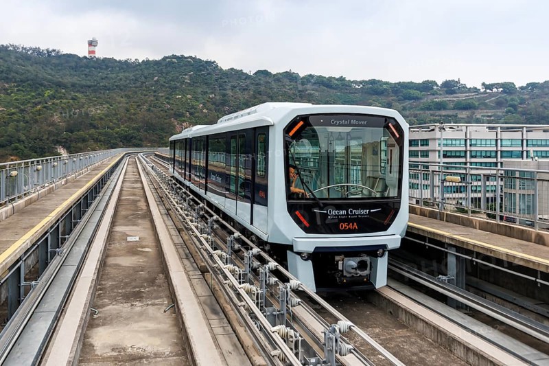 Driverless railway Macao Light Rapid Transit public transport in Macau, China, Asia