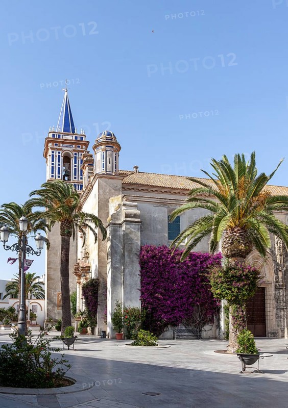 Small church in the old town centre of Chipiona, Andalusia, Spain, Europe