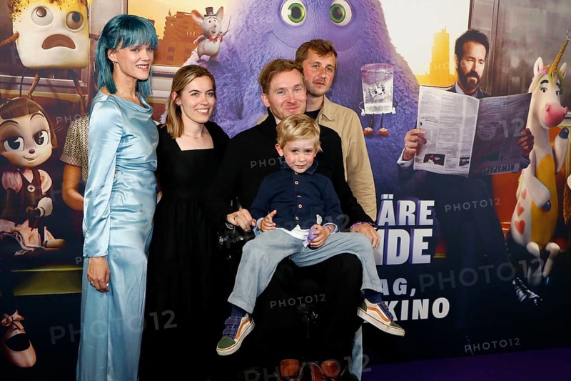 Samuel Koch with woman Sarah Elena Timpe, brother Jonathan Koch with woman Anna Fahrnlaender and son Theodor Koch at the special screening of IF: IMAGINARY FRIENDS at the CinemaxX cinema in Berlin on 12 May 2024