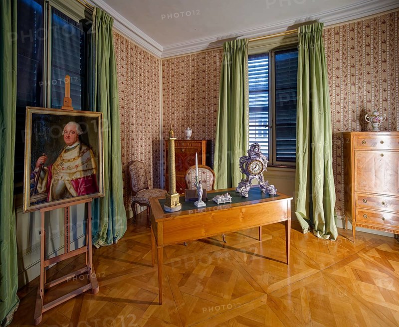 Elector Carl Theodor's study, Schwetzingen Palace, interior view, Schwetzingen, Baden-Wuerttemberg, Germany, Europe