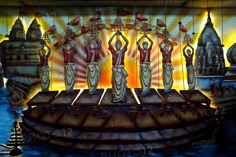 Deco inside the Lal Bahadur Shastri airport, Varanasi, India, Asia