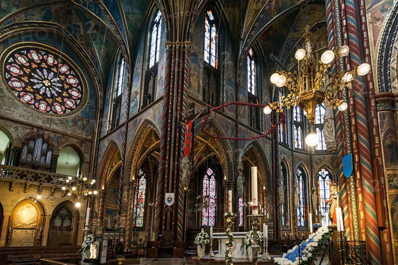 Interior view, Basilica of St Mary, Basilica of St Mary, place of pilgrimage, Kevelaer, Lower Rhine, North Rhine-Westphalia, Germany, Europe