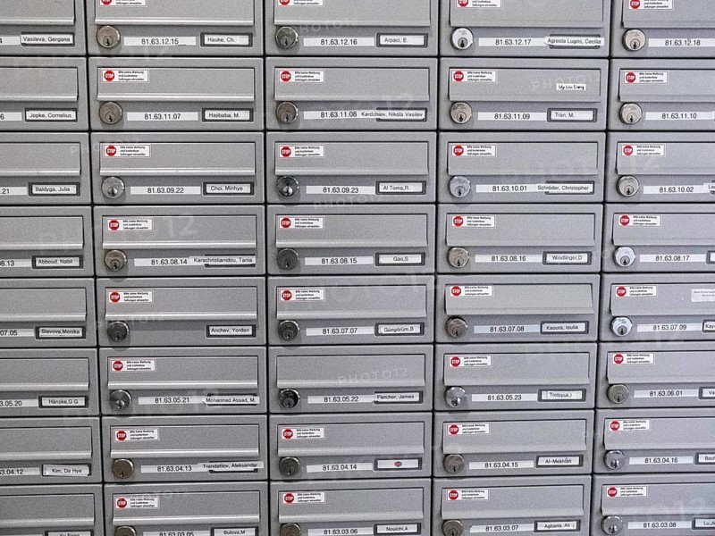 Letterboxes with nameplates, Berlin, 29.10.2014., Berlin, Germany, Europe