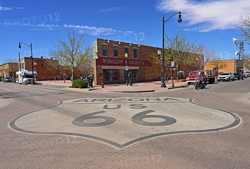 The famous corner in Winslow, Arizona sung about by the rock band Eagles in the song Take it easy, Route 66, Winslow, Arizona