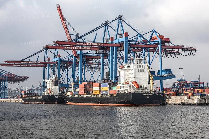 Ships with containers are unloaded at Burchardkai in the Port of Hamburg, 11/02/2014, Hamburg