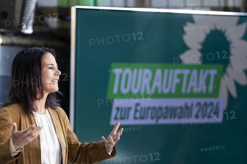Annalena Baerbock (Alliance 90/The Greens), Federal Foreign Minister, pictured at a press event in Berlin, 13 May 2024. The campaign tours for the European elections of Alliance 90/THE Greens start today